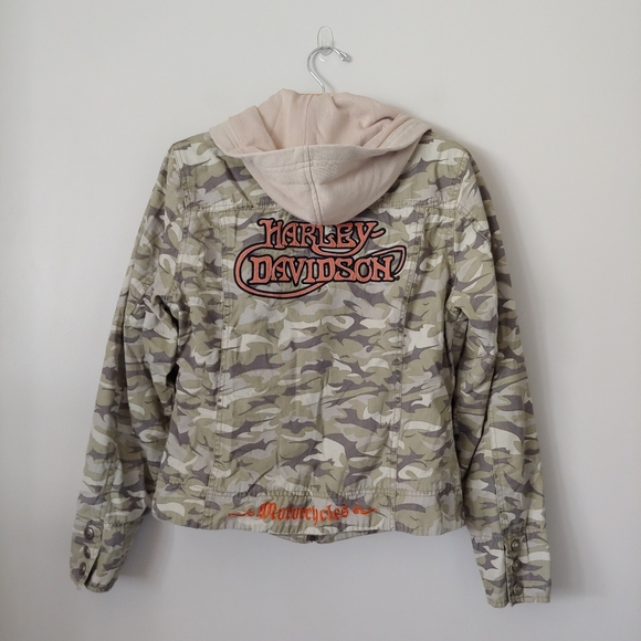 Harley Davidson Motorcycle 2 In 1 Camouflage Jacket Size Large - Picture 4 of 15